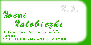 noemi malobiczki business card